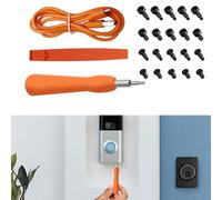 Ring Doorbell Screwdriver Replacement Kit, 1 Pcs Screwdriver with 20 Pcs Ring Doorbell Screws, 1 Pcs Ring Doorbell Charger Cable, Pry Bar, Double-Ended T6 T15 (Orange)