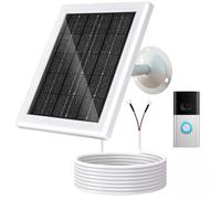 Ring Doorbell Solar Charger,12VAC Compatible with Ring Video Doorbell 3/3+/4, Battery Video Doorbell Pro, 16.4ft Waterproof Charging Cable, 360°Adjustable Mount -Update