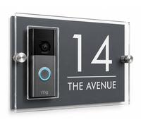 Ring Doorbell Wired (new generation) House number plaque (Anthricite, LEFT)