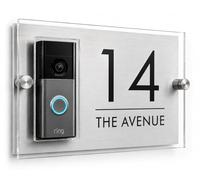 Ring Doorbell Wired (new generation) House number plaque (Silver, RIGHT)