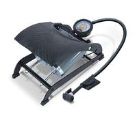 Ring Automotive Double Barrel Foot Pump With Adaptors Kit: Durable Anti-Slip Rubber Tread Plate, black