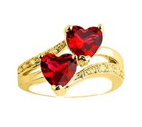 Ring Eternal Rainbow Ring Double Women's Engagement Heart Girls Rings Rings for Toe, 11, Metal, No Gemstone