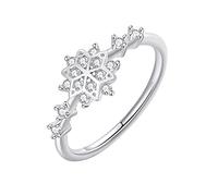 Ring Fashion Ideas Hexagonal Star Ms Winter Snowflake Ring Ladies Ring Woman's Rings (Silver, 10)