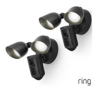 Ring Floodlight Cam 2Nd Gen Wired Security Camera 2 Pack, Retinal 2K, 6X Enhanced Zoom, 2000-Lumen Floodlights, Siren, Black.