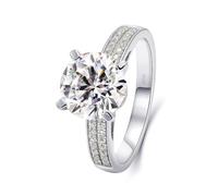 Ring for Girlfriend, Rings for Women Marriage 0.8.1ct Round Lab Created Diamond 18.1K White Gold Size W 1/2