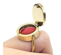 Ring For Lip Balm - Classic Hidden Container Ornament, Compact Metal Storage Piece, Pocket Size Cosmetic Safekeeping Concept, Fashion Utility Wearing Element | For Daily Jouŗney Social Occasion Vacati