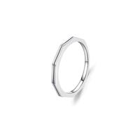 Ring for Women, 9K White Gold Simple Promise Rings Solid Real Gold Delicate No Gemstone Engagement Bands for Her Size P 1/2