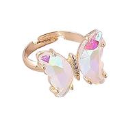 Ring for Women Easter Valentine's Day Fashion Women's Ringadjustable Creative To Ringgradient Be Adjusted Be Stacked Gemstone RingCan Ring Ringgradient Can RingNew Wear Rings Bow (White, One Size)