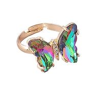 Ring for Women Easter Valentine's Day Fashion Women's Ringadjustable Creative To Ringgradient Be Adjusted Be Stacked Gemstone RingCan Ring Ringgradient Can RingNew Wear Rings (Multicolor, One Size)