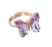 Ring for Women Easter Valentine's Day Fashion Women's Ringadjustable Creative To Ringgradient Be Adjusted Be Stacked Gemstone RingCan Ring Ringgradient Can RingNew Wear Rings Bow Ring (Pink, One Size)