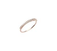 Ring for Women Rose Gold 14K, The Wedding Ring with Simple Thin Row 2 Claw Round Diamond 0.15Ct Size I 1/2