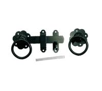 Ring Gate Latch Set with Plain Ring, Available in Multiple Sizes and Finishes Including Bright Zinc Plated, Epoxy Black, Hot Spelter Galvanised, and Galvorite Silver (Epoxy Black, 150mm)