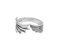 Ring Gold Adjustable Women's Waterproof Retro Angel and Rings Trendy Personality for Men Index Finger Ring Open Finger Jewellery Anti Thai Silver Wing Rings for Women, one size, Metal, No Gemstone