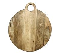 Ring Handle Chopping Boards Mango Wood Round Hand Carved Kitchen Serveware Large (Large 50cm)