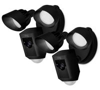 Ring Hardwired Floodlight Cam Plus in Black - 2 Pack - Wireless Outdoor Security Cameras 1080p HD with 2 ultra-bright LED floodlights, Video Two-Way Talk, Siren, 30 Days Free Trial of Ring Home