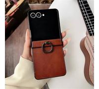 Ring Holder Case For Samsung Galaxy Z Flip 3 4 5 6 7 5G ZFlip7 FE ZFlip6 Set Plain Hinge Shockproof Cover,brown,Galaxy Z Flip3 5G