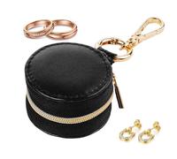 Ring Holder Key Ring | with Key Holder Travel Ring Holder - Portable Zipper Organizer for Backpack Girls Women Sports Travel, Black, Se référer au descriptif, Refer to description