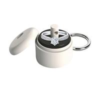 Ring Holder Keychain, Jewelry Organizer & Storage, Portable Waterproof Case with Protective Sponge, Ideal Gym & Travel Accessory (White)