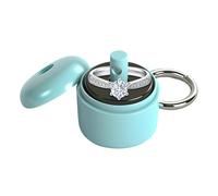 Ring Holder Keychain, Jewelry Organizer & Storage, Portable Waterproof Case with Protective Sponge, Ideal Gym & Travel Accessory (Blue)