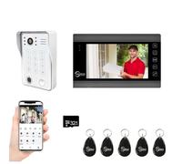 Ring Intercom Video,7" Wired Video Door Phone Intercom System,Video Doorbell Camera,2-Way Audio, Motion Detection,5 in 1 Unlocking for Villa Home Office Apartment (1 doorbell +1 black monitor)