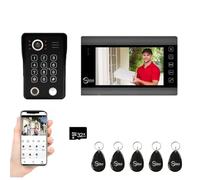 Ring Intercom Video,7" Wired Video Door Phone Intercom System,Video Doorbell Camera(B),2-Way Audio, Motion Detection,5 in 1 Unlocking for Villa Home Office Apartment (1 doorbell +1 black monitor)
