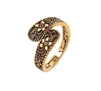 Ring Jewellery Flower Oxidized Open Ring Gold Trend Asymmetric Wrapped Around The Finger Antique Fashion Adjustable Personality Bohemian Silver Mens (Gold, 12mm)