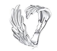 Ring Jewelry, Feather Angel Wings Adjustable Memorial Dainty Sterling Silver Open Thumb Ring