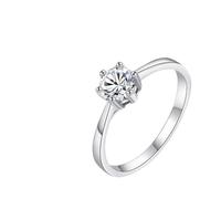 Ring Lady 18K White Gold Plated 6 Nail Cubic Zirconia Sparkling Wedding Ring Jewelry Convenient and clever