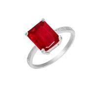 Ring Large Block Cutting Personalized Men's And Women's Rings Size9 Womens Ring (Red, D)