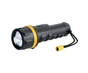 RING Led Rubber D Cell Torch - Black
