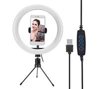 Ring Light, 10" LED Ring Fill Light Tripod Photo Video LED Lighting Kit, Adjustable 3 Color Temperature, 10 Gears Brightness, for Tiktok Portrait for YouTube Video, Makeup