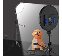 Ring Light 55W 6500K Full Screen Selfie Ring Light with Tripod Stand, 360 Phone Holder, Remote Control, Box, Professional Large Ring Light for Streaming in