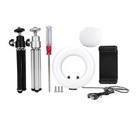 Ring Light Dimmable LED Fill Light with Stand for Video Live Stream Makeup 3 Modes 10 Level Brightness Adjustable Color Temperature Shadow Aperture Effect Aluminum Alloy PC 22cm