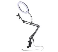 Ring Light For Desk, Ring Light Overhead Phone Mount Selfie Phone Desk with Holder LED with Clamp For Eyelash Extension