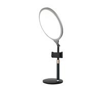 Ring Light for the Desk, LED Infinitely Dimmable Brightness, Full Screen, Mobile Phone Ring Light, Desk Tripod, for Video Calls, Home Office, Podcast, Studio, Indoor and Outdoor Use