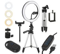 LED Ring Light Lamp Tripod Stand Phone Holder BT 10" Makeup Video Photo Selfie