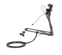 Ring Light with 3 Colour Temperatures, Adjustable Boom Arm and Phone Holder for Video Recording, Live Streaming, Beauty Care, Nail Art, Up, Crafts with Warm
