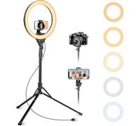Ring Light with 75.59 Inch Tripod Stand and Cold Shoe Phone Holder, 120 LED, CRI90+, Dimmable, for Makeup, Live Streaming, YouTube, Zoom, Travel-Friendly (14)