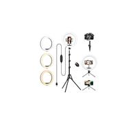 Ring Light with Tripod Stand & Phone Holder Tall, 12.6 inch Selfie Ring Lights for Makeup, Live Streaming, Tiktok, YouTube Video, Dimmable LED Circl