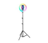 Ring Light With Tripod Stand With Phone Holder - 10 Inch Selfie Light For Phone - LED Ring Light With Stand RGB 40 Colours Adjustable For Makeup Filming Streaming Zoom Video Recording
