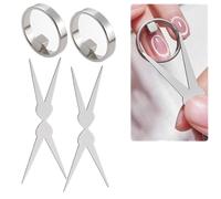 Ring Magnet for Nails, New Ring-Shaped Cat Eye Magnet for Nails, Strong Nail Magnet Tool (Wide Beam,Heart,French), Portable Hollow Circular Cat Eye for Home DIY, Beginners & Nail Artists (2 Set)