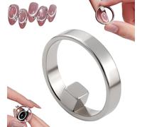 Ring Magnet for Nails, Portable Powerful Ring for Cat-Eye Gel Nails, Automatic Nail Tool Magnetic Rings for 3D Oval Cat's Eye Texture, Strong Gel Nail Magnet, for Salon Daily Travel Crafting Design