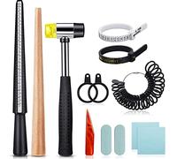 Ring Making Tools UK Ring Sizer Gauge with Ring Mandrel Rubber Hammer Repair Ring Measurement Resizer Finger Sizing Tool Jewellery Making Kit