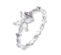 Ring Moissanite Band Art Deco 9Kt Gold Rings Au375 Size I 1/2 White Round Moissanite Stackable for Sister Simple