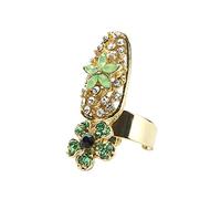 Ring Nail Women Fashion Rings Crown Bowknot Flower Charm Nail Finger Rings Little Girl Adjustable Rings (D, One Size)
