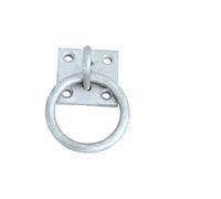 Ring On Plate C/W Screws 51 x 51mm - Heavy-Duty Steel Ring Plate - Square Mounting Base with Fixings - Ideal for Gates, Doors & Tie-Downs
