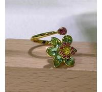 (Ring Open2) Original Jewelry Set Idyllia Y-shaped Flower Crystal Boutique Irregular Earring Exquisite Necklace Ring Bracelet Swarovski Gift