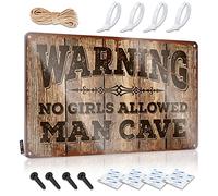 Ring Outdoor Sign Warning! Man Cave No Girls Allowed Metal Sign Keep Out Signs Private Property Home Sign ( Size : 20X30CM )