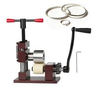 Ring Press Bender Machine 2 in 1 Adjustable Jewelry Rolling Mill, Manual Hand Crank Metal Bending Tool for Bracelet, Ring Making, Stainless Steel with Height Adjustment & Detachable Design red