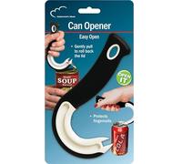 Ring Pull Can Opener for Soda and Food Cans Arthritis Aid with Non Slip Grip for Seniors Kids and Nail Protection Manual Pull Tab Tool for Easy Open Cans Black Dishwasher Safe